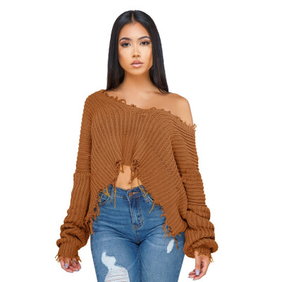 

〖Follure〗Womens Fashion AutumnWinter Long Sleeve Knitted V-neck Sweaters Wrap Pullover