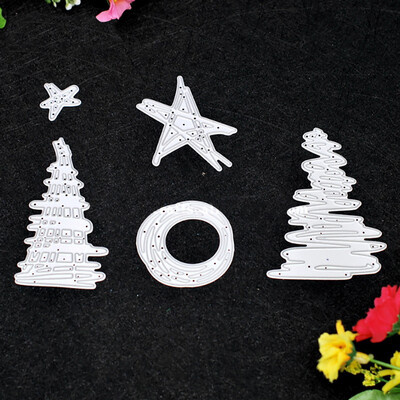 

Tailored 5 Pieces Of Christmas Tree Star Metal Stamping Die Diy Scrapbook