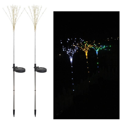 

2 Pack Solar Fireworks Tree Lights With Light Sensor 100-LEDs DIY Shape Warm White Garden Decorative Lawn Light Pathway Lamp
