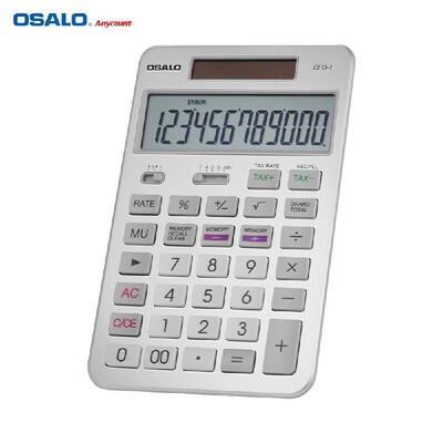 

OSALO Desktop Calculator Tax Function Counter 12-Digits Solar & Battery Dual Power with Large LCD Display for Business Accounting