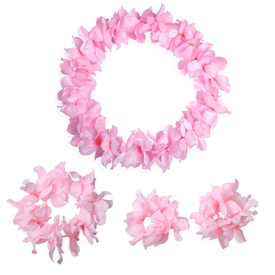 

Toponeto A Set Counts Tropical Hawaiian Luau Flower Lei Party Favors