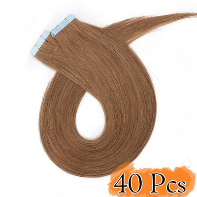 

Tape in Human Hair Extensions Highlight Balayage Long Straight Seamless Skin Weft Glue in Hairpieces Invisible Double Sided Tape