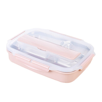 

Dividing Grid Double-layer Lunch Box Stainless Steel Lunch Box Portable Sealed Insulated Lunch Box For Student