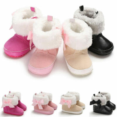 

Winter Toddler Baby Boy Girl Warm Snow Boots Infant Soft Sole Crib Cotton Shoes