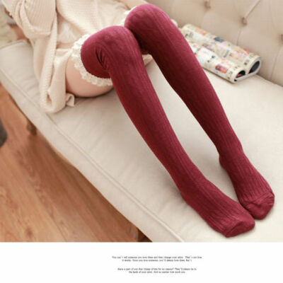 

Women Girls Cable Knit Extra Long Boot Socks Over Knee Thigh High Warm Stocking