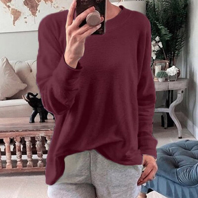 

2019 New Fashion Women Hoodie Solid Color Casual Plush Long Sleeve Women Hooded Sweatshirts