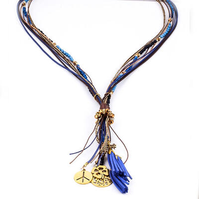 

New 3 Colors Stone Faceted Beads Necklace Multi Layer Long Statement Necklaces For Women Necklace Accessories Jewelry