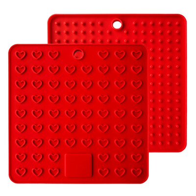 

2pc Square Heat Resistant Silicone Mat Dish Drying Mat Drink Cup Coasters Non-slip Pot Holder Table Placemat Kitchen Accessories