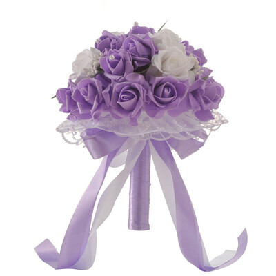 

Wedding Photography Bride Bouquet Lace Home Decoration Simulation Rose Flower
