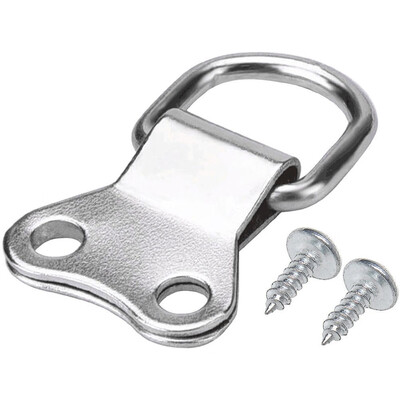 

UpperX 25 pcs D-Ring Picture Frame Hanging Hooks Double Hole Hangers With Screws Silver