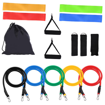 

Ktaxon 15 in 1 5 in 1 Resistance Bands Set with Door Anchor Ankle Strap & Carrey Bag for Resistance Training Physical