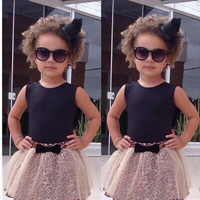 

Hot Kid Baby Girl Sleeveless Round Collar TopLace Dress 2Pcs Suit Outfit set U