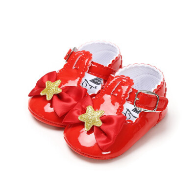 

Baby girl shoes cute bow princess shoes stars soft bottom toddler girls shoes First Walkers