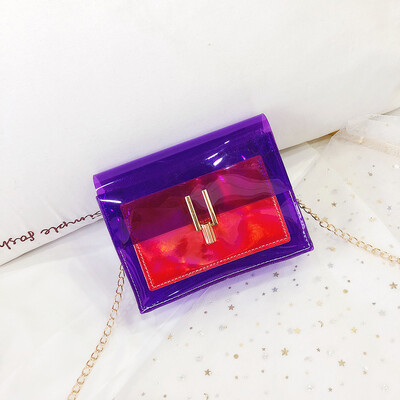 

Tailored Women Jelly Transparent Bag Square Package Super Chain Messenger Bag