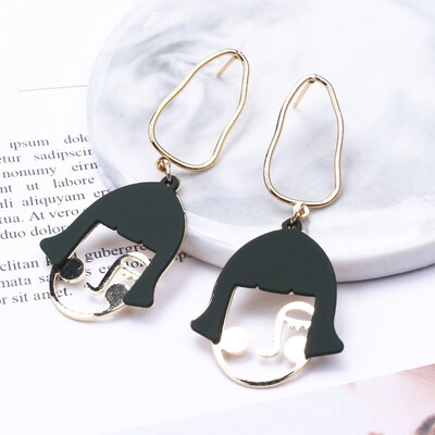 

EK608 Geometric Metal Spray Heart Flower Leaf Waterdrop Earrings for Women Statement Trendy Jewelry Brincos Party Pendientes