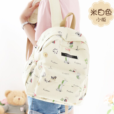 

Canvas bag female junior high school high school Korean Harajuku ulzzang backpack campus small fresh&simple backpack