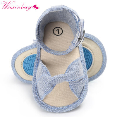 

Newborn Baby Girls Sandals Cotton Bow Soft Bottom Non-Slip Baby Sandals Summer Fashion Princess Baby Sandals