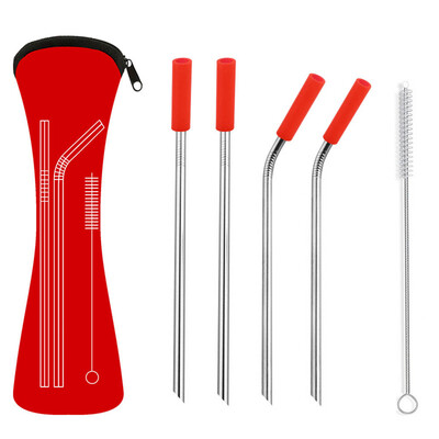 

Anti-scratch Stainless Steel Straw Reusable Metal Drinking Straws Organizer Bags
