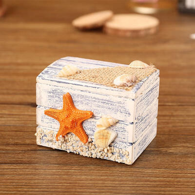 

Greensen Mediterranean Style Wooden Jewelry Box Portable Small Storage Casestarfish