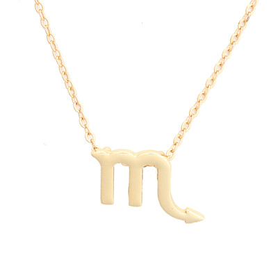 

Fashion Jewelry 12 Constellation Scorpio Pendant Necklaces For Women Zodiac Chains Necklace Gold Color Valentines Gifts