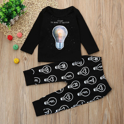 

Baby Toddler Boy Girl Light Up LED Flasing Luminous T-shirt Pants Set Outfits