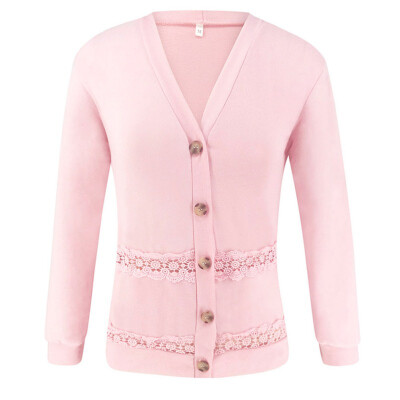 

Cardigan Sweater For Women 2019 Spring Simple Solid Straight Bottom Clothing Sweater Female V Neck Hollow Cardigan