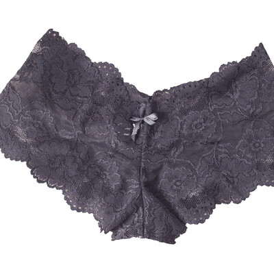 

Toponeto Fashionable Women Sexy Flower Patterns Low-waist Flat Pants With Lace Edge