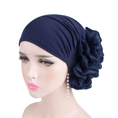 

2019 Fashion Women Head Wrap Headscarf Muslim Flower Elastic Hat Cover Free Size
