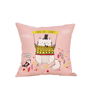 

Gobestart Cotton Linen Pillow Case Car Sofa Bed Waist Throw Cushion Cover Home Decoration