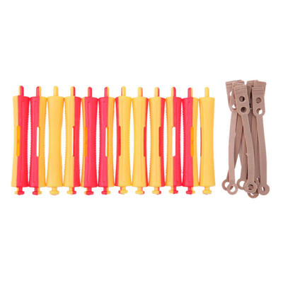 

12pcs Perm Bar Set Rubber Band Hair Curler Hairdressing ToolRandom Color