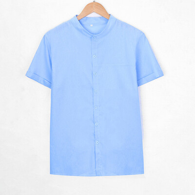

Toponeto Mens Baggy Cotton Linen Solid Color Short Sleeve Retro T Shirts Tops Blouse