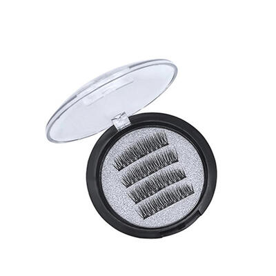 

HUAPAN 1pair 3D Magnetic Fiber Fake Eyelashes Handmade Magnet False Eyelash