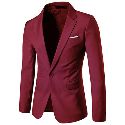 

Cloudstyle Mens business one button double slit solid color single West 11636