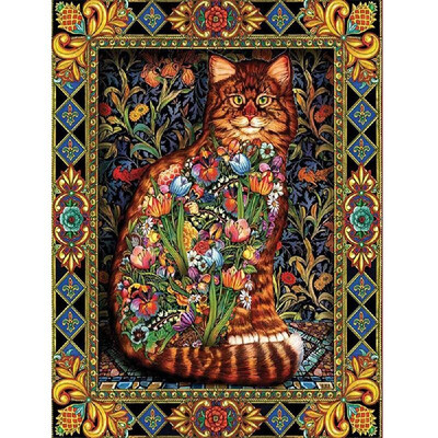 

Diamond Painting Embroidery Cross Stitch Full Mosaic DIY Kit Vintage Floral Cat Animal Rhinestone Home Decor