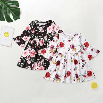 

AU Toddler Kid Baby Girls Clothes Flare Sleeve Dress Skirt Princess Dresses 1-5Y