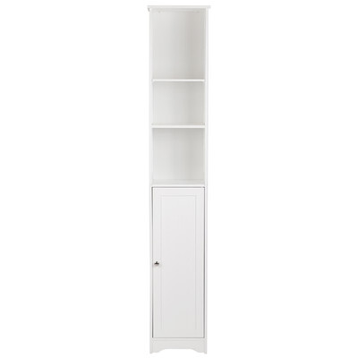 

Bathroom Towel Storage Cabinet Tall Wooden Shelf Organizer Rack White