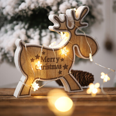 

Christmas Pendants Wooden Ornaments Elk Desktop Decoration Holiday Figurines Ornaments Kids Gift Home Party Decor