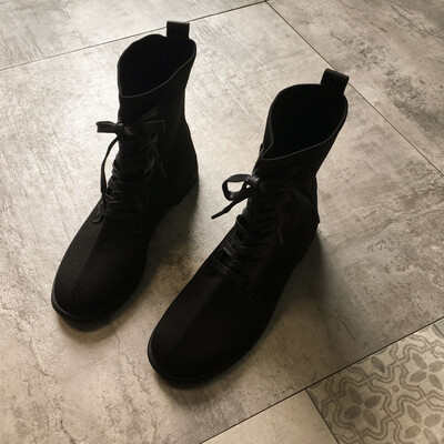 

Short boots spring&autumn single-boots England style spring-elastic knitted socks Brigazzang good-looking locomotive boot