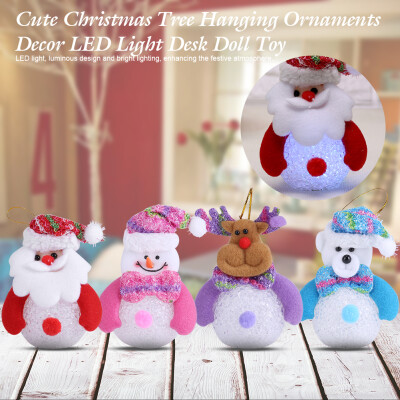 

Cute Christmas Tree Hanging Ornaments Decor LED Light Desk Doll Toy Festival Holiday GiftsChristmas Tree Decor