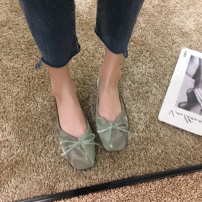 

Famous ladies wind shoes women tide shoes summer flat Korean fashion Joker bow grandma shoes