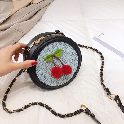 

Tailored Women Cherry Weave Leather Patchwork Chain Bag Crossbody Bag Shoulder Bags