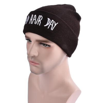 

Beanie Bad Hair Day Hat Letter Adult Casual Unisex Acrylic Hat Cap Winter Cap Beanie for Men Women