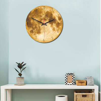 

Gobestart Large Black Hole Fitst Photo Wall clock Removable In The Dark clocks 3D