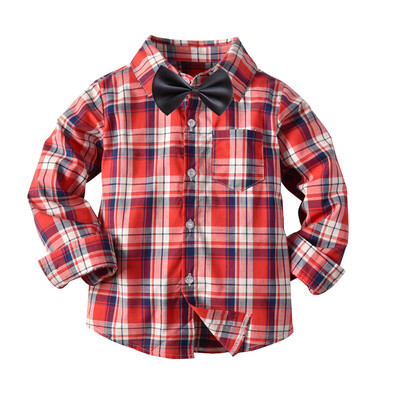 

Toddler Baby Kid Boys T Shirt Checks Tops Blouse Clothes Long Sleeve Outfits