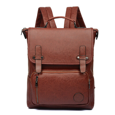 

PU Leather Business Backpack Mens Slim Dual Handcrafted Fashion Laptop Rucksack Casual Travel Large School College Daybag