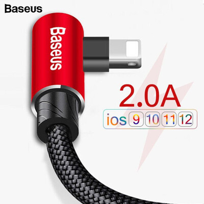 

Baseus USB Lightning Cable For iPhone  XR  Max MVP Elbow USB Lightning Cable For Iphone X 8 7 6s 5 Fast Charging Data Cable