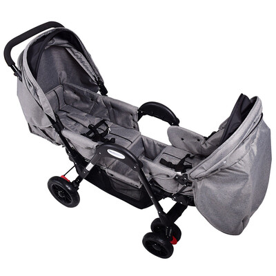 

Foldable Face to Face Twin Baby Stroller with Reclining Seats