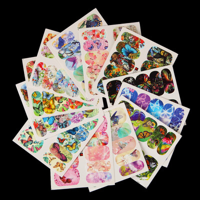 

〖Follure〗12Patterns Water Decals Nail Art Transfer Stickers Big Sheet Manicure Decoration