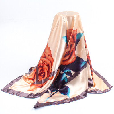 

New printing simulation silk satin scarf Scarf scarf 90cm shawl manufacturers wholesale a generation
