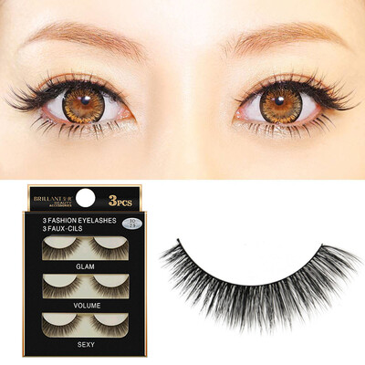 

〖Follure〗3 Pairs 3D Long False Eyelashes Makeup Natural Fake Thick Black Eye Lashes